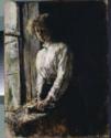 Valentin Alexandrowitsch Serow, At the window. Portrait of Olga Fyodorovna Trubnikova