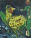 Marc Chagall, Rooster Against a Black Background