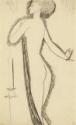 Amedeo Modigliani, Standing Female Nude in Profile with Lighted Candle
