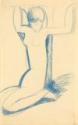 Amedeo Modigliani, Kneeling Blue Caryatid