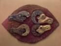Fragment of a Felt Covering for a Saddle, with Mouflons  Heads