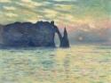 Claude Monet, The Cliff, Étretat, Sunset