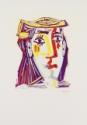 Pablo Picasso, Portrait de Jacqueline au chapeau de paille multicolore