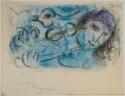 Marc Chagall, Chagall, Marc (1887-1985), The Flute Player, Colour lithograph, 1957, Mo