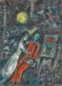 Marc Chagall, Chagall, Marc (1887-1985), Couple au clair de lune, Tempera and Oil on canvas, 1980-1981, Modern, Ru