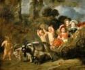 Ferdinand Bol, Bol, Ferdinand (1616-1680), Noble Children In A Carriage Drawn By Goats, Oil on canvas,