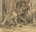 Ernst Ludwig Kirchner, Kirchner, Ernst Ludwig (1880-1938), Self-portrait, Black chalk on paper, ca 1905-1906, Expressionism, Germa