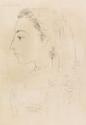 Pablo Picasso, Picasso, Pablo (1881-1973), Jaqueline en profil, Lithography, 1957, Modern, Spain, Private Collection, Copyright protected