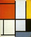 Piet Mondrian, Komposition Nr. 3 mit Orangerot, Gelb, Schwarz und Grau