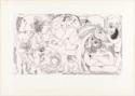 Pablo Picasso, Groupe avec femme à l'Agneau, odalisque-écuyère et autoportrait en garagiste