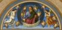 Perugino, Die Himmelfahrt Christi. Detail: Der Ewige Vater zwischen zwei Engeln