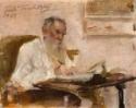 Fürst Pawel Petrowitsch Trubetzkoy, Porträt von Schriftsteller Graf Lew Nikolajewitsch Tolstoi (1828-1910)