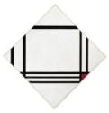Piet Mondrian, Rautenkomposition mit acht Linien und Rot (Picture No. 3)