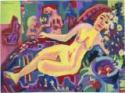 Ernst Ludwig Kirchner, Nacktes Mädchen auf Diwan