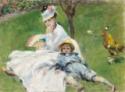 Pierre Renoir, Renoir, Pierre Auguste (1841-1919), Madame Monet and Her Son, Oil on canvas, Impressionism, 1874,