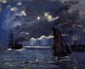 Claude Monet, Monet, Claude (1840-1926), A Seascape. Shipping by Moonlight, Oil on canvas, Impress