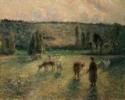 Camille Pissarro, Pissarro, Camille (1830-1903), Girl Tending Cows at Eragny, Oil on canvas, Impressionism, 188