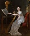 Guillaume Guillon-Lethière, Guillon-Lethière, Guillaume (1760-1832), Portrait of Adèle Papin playing the harp, Oil on canvas,