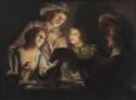 Gerrit van Honthorst, Honthorst, Gerrit, van (1592-1656), Musical Group by Candlelight, Oil on canvas, Baroque, 1