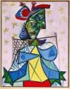 Pablo Picasso, Femme au fauteuil sur fond rose