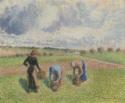 Camille Pissarro, Paysannes ramassant des herbes, Éragny