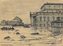 Alexander Nikolajewitsch Benois, The Imperial Theatre in flood. Illustration for the poem The Copper rider by A. Pushkin