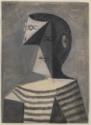 Pablo Picasso, Half-length Portrait of a Man in a Striped Jersey (Buste d'homme en tricot rayé)