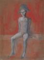 Pablo Picasso, Arlequin assis au fond rouge