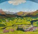 Giovanni Giacometti, Panorama of Flims. Triptych, central panel