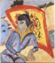 Ernst Ludwig Kirchner, Erna with Japanese Umbrella