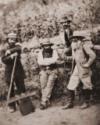 Unbekannter Fotograf, Paul Cézanne (Mitte) und Camille Pissarro (rechts) in Auvers-sur-Oise